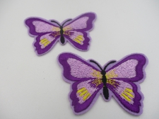 Iron On Motifs 2Pcs Butterfly Purple 4.5x6.5cm