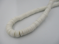Rubber Disc Beads 8mm  40cm White