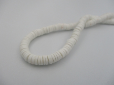 Rubber Disc Beads 5mm/ 40cm White