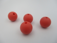 Silicone Beads 12mm 4pcs Lt Red