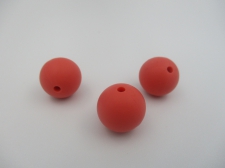 Silicone Beads 15mm 3pcs Lt Red
