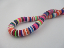 Rubber Disc Beads 6mm/ 40cm Mix