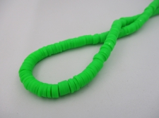 Rubber Disc Beads 6mm/ 40cm Green