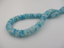 Rubber Disc Beads 6mm/ 40cm Blue/Clear