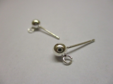 Sterling Silver 925 Stud With Loop  2pcs