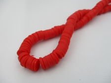 Rubber Disc Beads 8mm  40cm Red