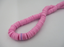 Rubber Disc Beads 8mm  40cm Pink
