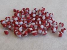 Seed Beads 2 Tone Red/White 6/0 225g
