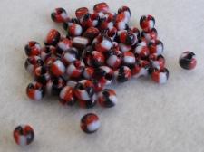 Seed Beads 2 Tone Red/White/Black 6/0 225g