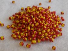 Seed Beads 2 Tone Yellow/Red 11/0 225g