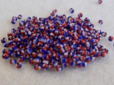 Seed Beads 2 Tone Red/White/Blue 11/0 225g