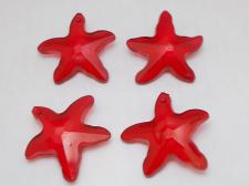 ACRYLIC PEND 38X12MM RED 10P STAR FISH #631