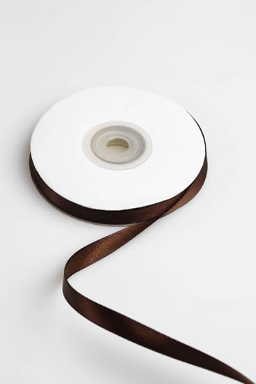 SATIN RIBBON 10MM DK CHOCOLATE