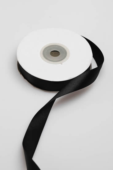 SATIN RIBBON 15MM BLACK