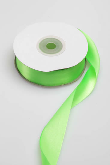 SATIN RIBBON 25MM LIME