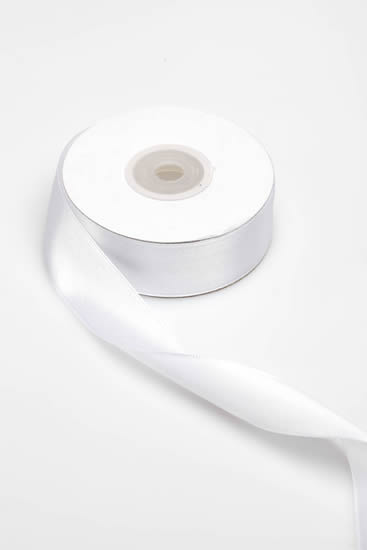 SATIN RIBBON 25MM WHITE