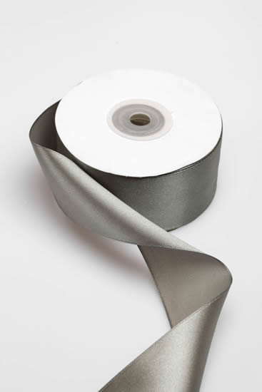 SATIN RIBBON 38MM DARK GREY