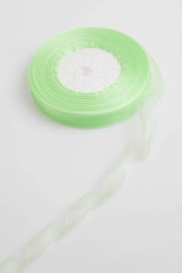 ORGANZA RIBBON 15MM LIME