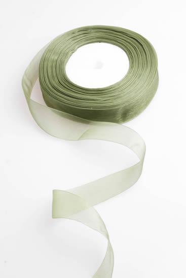 ORGANZA RIBBON 25MM LIME