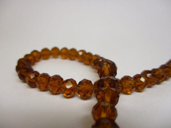 Crystal Disc 6mm +/-90pcs Brown