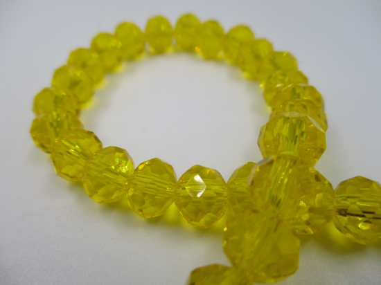 Crystal Disc Yellow 8mm +/-60pcs