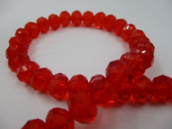 Crystal Disc Lt Red 8mm +/-60pcs