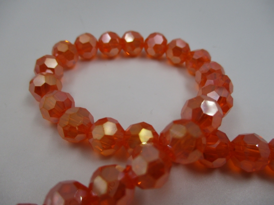 Crystal Round 8mm Orange Ab +/-70pcs