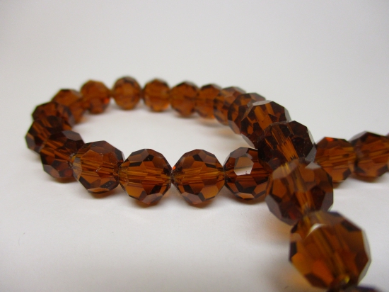 Crystal Round 8mm +/-70pcs Brown