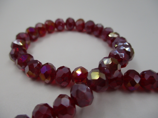 Crystal Disc Dk Red Ab 8mm +/-60pcs