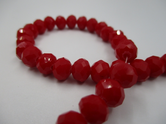 Crystal Disc Op Red 8mm +/-60pcs