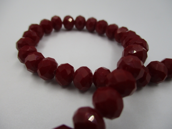 Crystal Disc Op Dk Red 8mm +/-60pcs