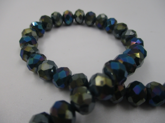 Crystal Disc Op Dk Green Ab 8mm +/-60pcs