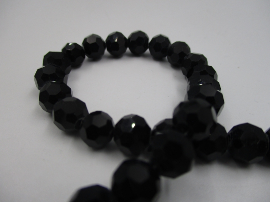 Crystal Round 8mm Black  +/-70pcs