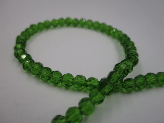 Crystal Round 4mm Green +/-100pcs