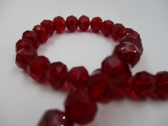 Crystal Disc Dk Red 8mm +/-60pcs