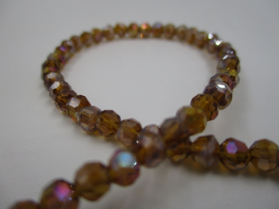 Crystal Round 4mm Brown AB +/-100pcs