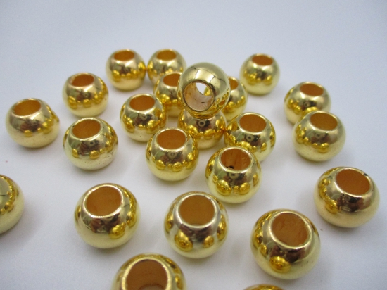 PONY BEADS 9X12MM 250G GOLD