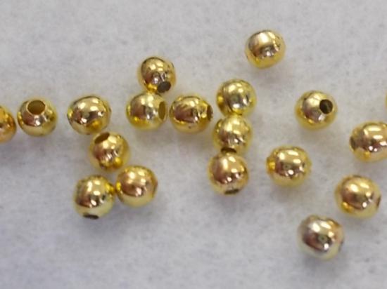 Hollow Metal Bead 4mm/Brass +/-100pcs