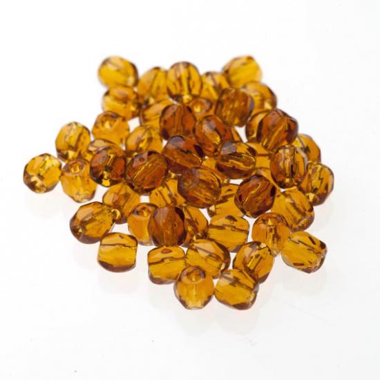 Czech Fire Polish Beads 100P 4mm Round - 10100