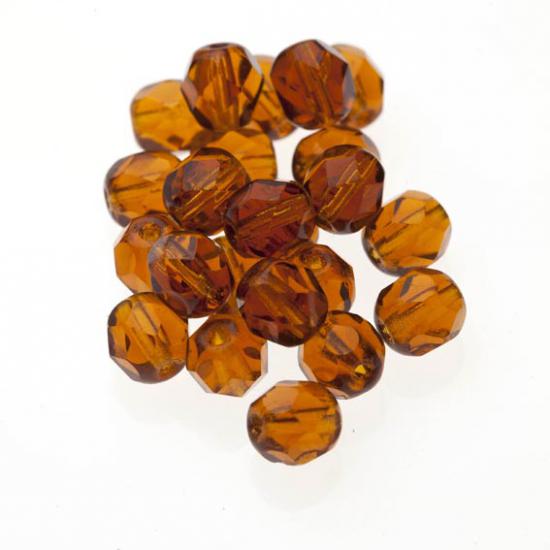 Czech Fire Polish Beads 100P 6mm Round - 10100