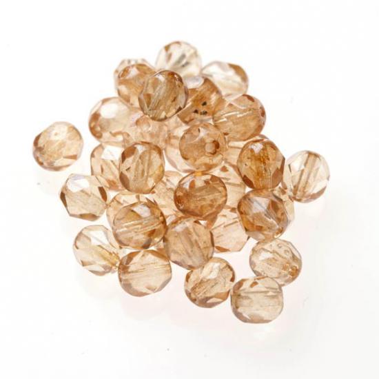 Czech Fire Polish Beads 100P 6mm Round - 00030 - 14413