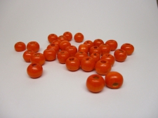 WOOD BEADS 12MM ORANGE 125G