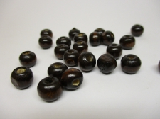 WOOD BEADS 10MM DK BROWN 125G