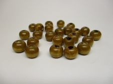 WOOD BEADS 10MM LT BROWN 125G