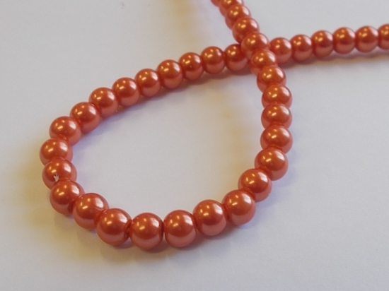 GLASS PEARLS 6MM ORANGE