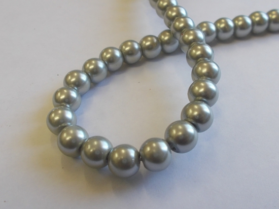 GLASS PEARLS 8MM GREY