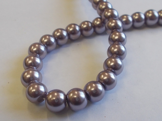 GLASS PEARLS 8MM PURPLE