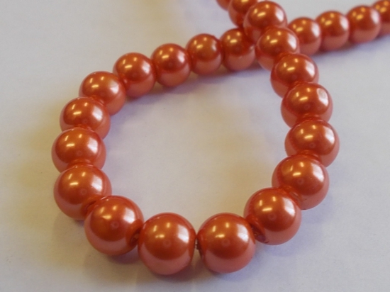 GLASS PEARLS 8MM ORANGE