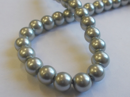 GLASS PEARLS 10MM GREY