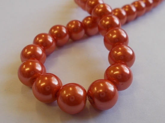 GLASS PEARLS 10MM ORANGE